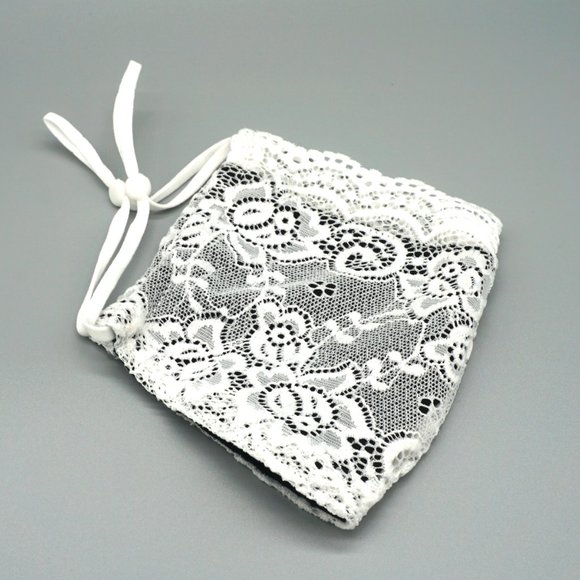 White Black Lace Face Mask Dust mask Fashion mask - Picture 4 of 5